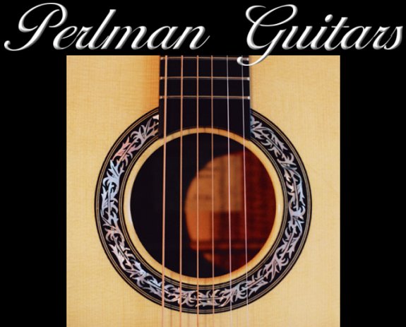 Perlman Guitars, mother of pearl rosette, Engleman spruce top